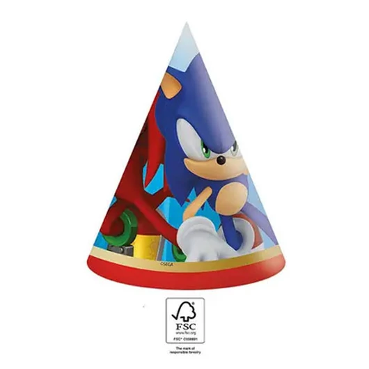 Sonic a sündisznó Sega parti kalap, csákó 6 db-os FSC