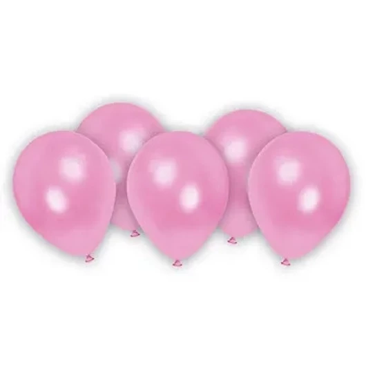 Rózsaszín Metallic Pastel Pink léggömb, lufi 8 db-os