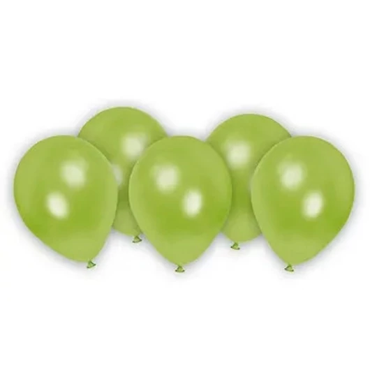 Zöld Metallic Pastel Green léggömb, lufi 8 db-os