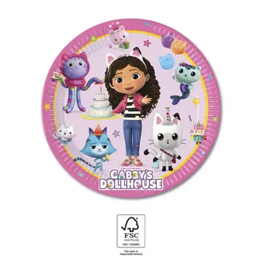 Gabi babaháza Friends papírtányér 8 db-os 20 cm FSC
