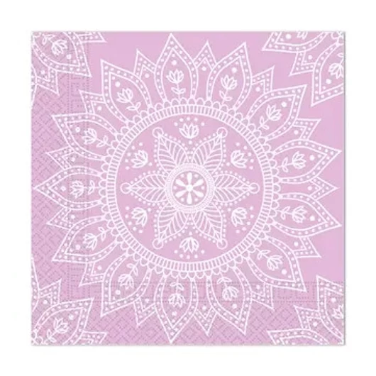 Mandala Purple White szalvéta 20 db-os, 33x33 cm FSC