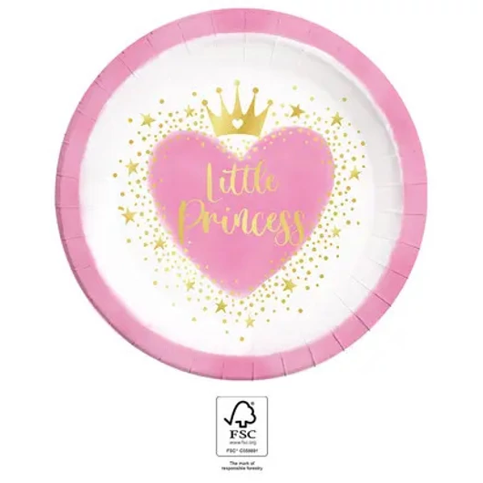 Hercegnők Little Princess papírtányér 8 db-os 23 cm FSC