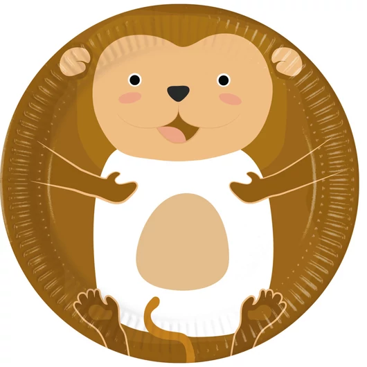 Állatos Zoo papírtányér 8 db-os 23 cm FSC