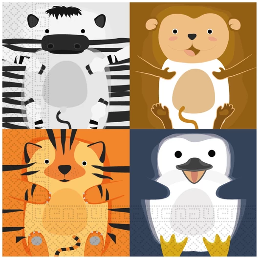 Állatos Zoo szalvéta 20 db-os 33x33 cm FSC