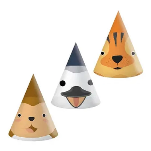 Állatos Zoo parti kalap, csákó 6 db-os FSC