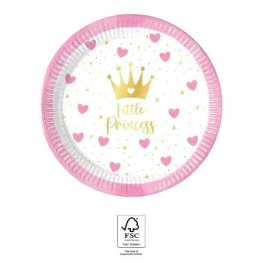 Hercegnők Little Princess papírtányér 8 db-os 20 cm FSC