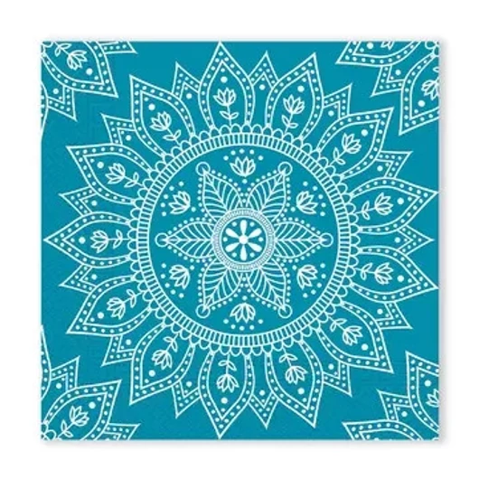 Mandala Petrol White szalvéta 20 db-os, 33x33 cm FSC