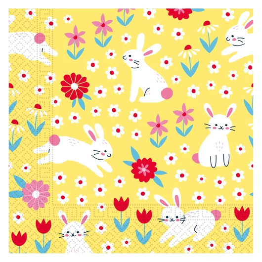 Húsvét Bunny in Yellow szalvéta 20 db-os 33x33 cm