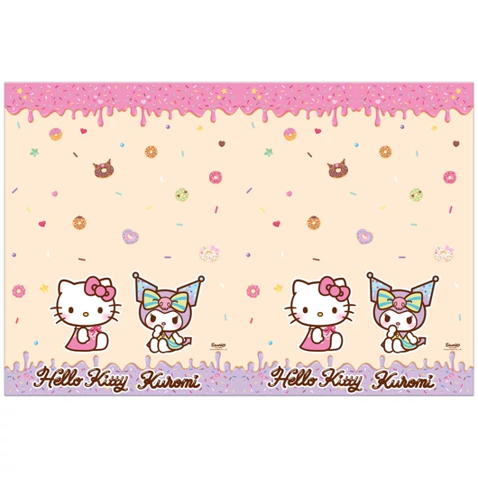 Hello Kitty Kuromi műanyag asztalterítő 120x180 cm