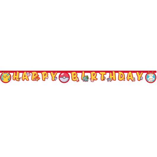 Pokémon Next Generation Happy Birthday felirat 200 cm FSC