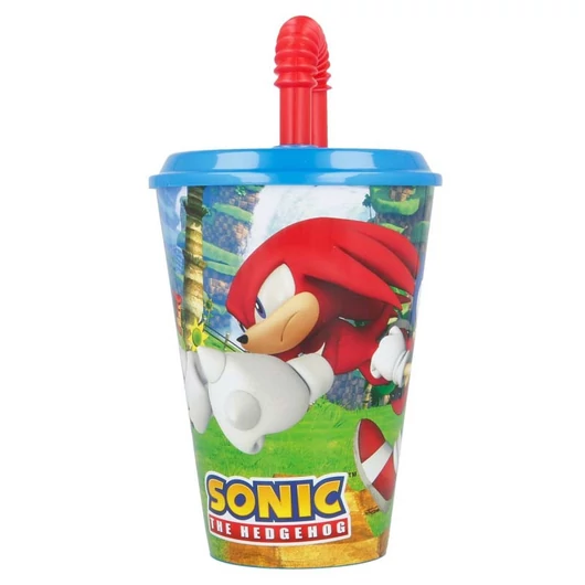 Sonic a sündisznó Adventure szívószálas pohár, műanyag 430 ml