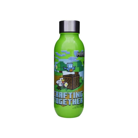 Minecraft Crafting műanyag kulacs csavaros kupakkal 640 ml
