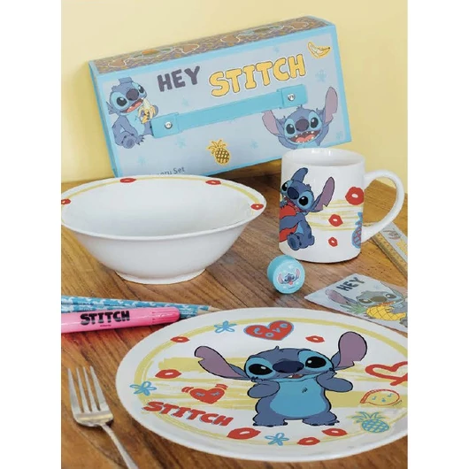 Disney Lilo és Stitch, A csillagkutya Heart porcelán étkészlet Díszdobozban