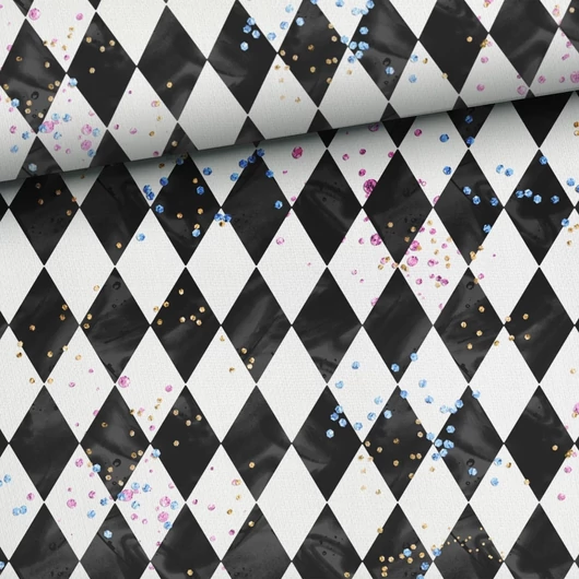 Prémium mintás pamutvászon, Sakktábla - Alice csodaországban  1,58 x 0,50 m