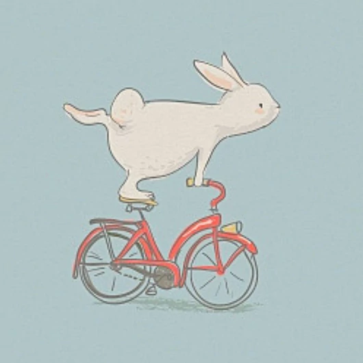 Prémium Futter, szabadidő anyag panel 40x50 cm, bicikliző nyúl