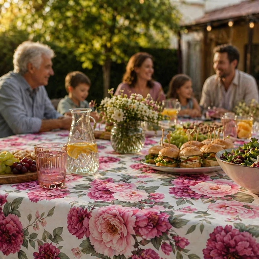 Party vízlepergető anyag, rózsaszín virágok