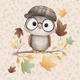 Futter, szabadidő anyag panel 40x50 cm, Őszi természet, bölcs bagoly
