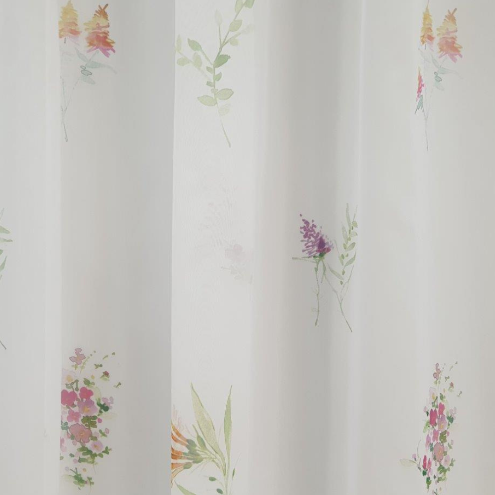  Fényáteresztő függöny ayag, 290 cm magas, fehér színben, virágos mintázattal
