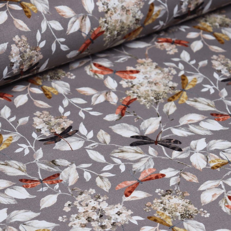 Dekortextil, szitakötő szürke